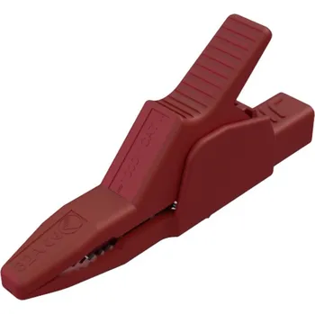 Krokosvorka SKS Hirschmann AK 2 B 2540 I rt bezpečnostní krokosvorka, konektor 4 mm, CAT II 1000 V, červená