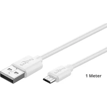 Datový kabel GOOBAY Kabel USB 2.0 USB A vidlice,USB B micro vidlice 1m bílá PVC