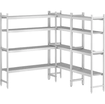 Lednice G.Gastro Regálová sestava hliníková (eloxovaná) - tvar L vpravo - hloubka: 360 mm