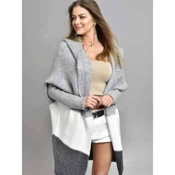 Dámský svetr Trendy dámský pletený kardigan NORISS grey, VELIKOST UNI ( S, M , L )