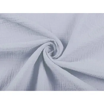 Mušelín dvojitá gázovina MSN-023 Světle modrošedá - metráž šířka 160 cm