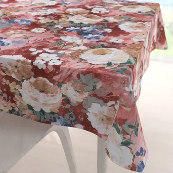 ubrus Dekorační čtvercový ubrus PM-054 Malované květy na růžovém 40x40 cm