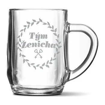 Sklenice Půllitr Tým ženicha klíče: 0,5