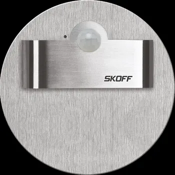 Nástěnné svítidlo LED svítidlo orientační SKOFF Rueda Short 120 Senzor Light 10 V DC 1,0 W IP20 LED modrá 120o INOX