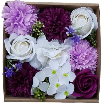 Mýdlo made by ANTEROS Dekorace Mýdlové květy Lila mix v dárkovém boxu