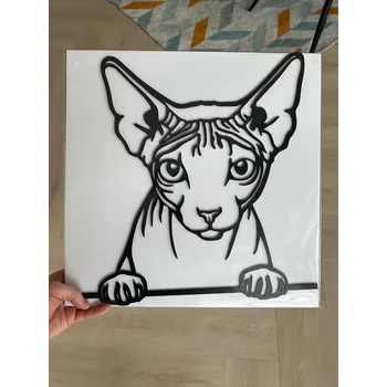 Vsepropejska Donský sphynx kočka dřevěná dekorace na zeď Rozměr (cm): 38 x 38