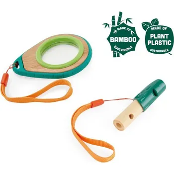 Dřevěná hračka Bamboo - detektiv v přírodě - lupa a píšťalka