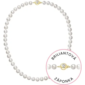 Náušnice Perlový náhrdelník z říčních perel se zapínáním ze 14 karátového zlata 922003.1/9270A bílý