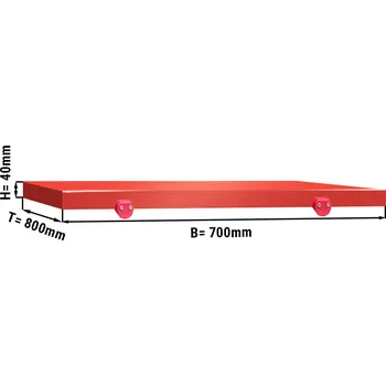 Kuchyňské prkénko G.Gastro Commercial Prep Table Cutting Board 700×800×40 mm – HACCP - Red - PE500 Plastic - 4 Stoppers