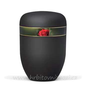 Smuteční dekorace Ocelová urna černá 3849