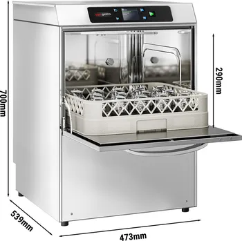 Myčka nádobí G.Gastro Dvoustěnná myčka skla - digitální - 3,4 kW - s vypouštěním, čerpadlem mycího prostředku a oplachovacího prostředku a možností Wi-Fi připojení