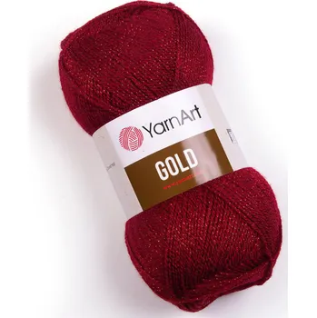 Příze Pletací příze YarnArt GOLD 9003 vínová, efektní, 100g/400m