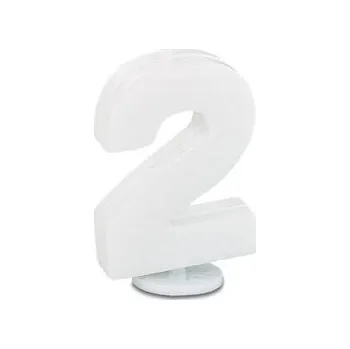 Svíčka Svíčka ve tvaru číslice 2 - mini, bílá - Stadter
