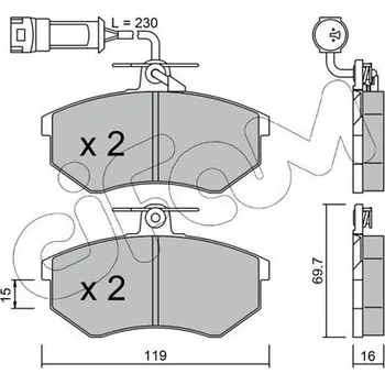 Brzdová destička Sada brzdových destiček, kotoučová brzda CIFAM 822-148-3
