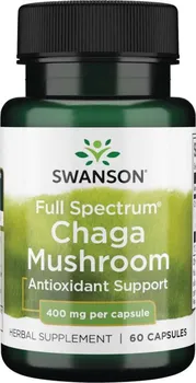 Přírodní produkt Swanson Full Spectrum Chaga Mushroom 400 mg 60 cps.