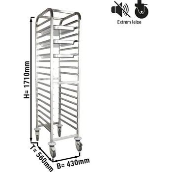 Servírovací stolek G.Gastro Vozík na podnosy 15x EN 37 x 53 cm