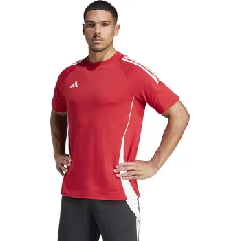 Bavlněné triko Adidas Tiro 24 TEE červeno bílé Velikost: XS