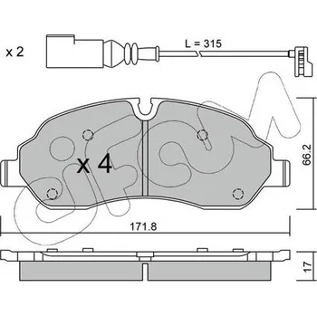 Brzdová destička Sada brzdových destiček, kotoučová brzda CIFAM 822-1032-0