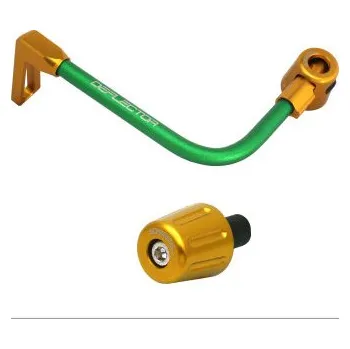Lever guard ACCOSSATO with green hose and joint left, aluminium DE005-032-TP-16