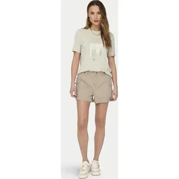 Dámské kraťasy ONLY Šortky z materiálu Missouri 15328087 Béžová Regular Fit 36