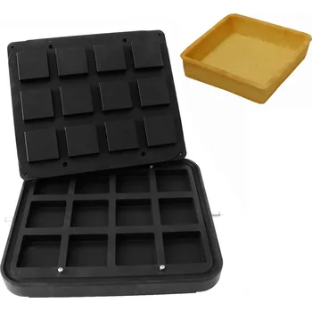 Vaflovač G.Gastro Commercial Tartlet Machine Plates for TMPIC – Square - 12-hole - 72×72 mm - 19 mm height
