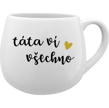 TÁTA VÍ VŠECHNO - bílý keramický hrníček 300 ml