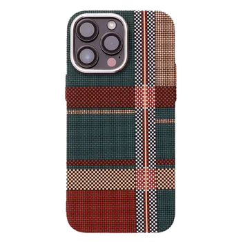 Pouzdro na mobilní telefon Prémiový pevný Magsafe kryt z karbonových vláken pro iPhone 14 Pro Max Barva: Zelená/červená