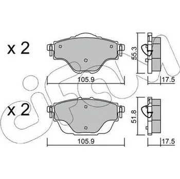 Brzdová destička Sada brzdových destiček, kotoučová brzda CIFAM 822-988-0