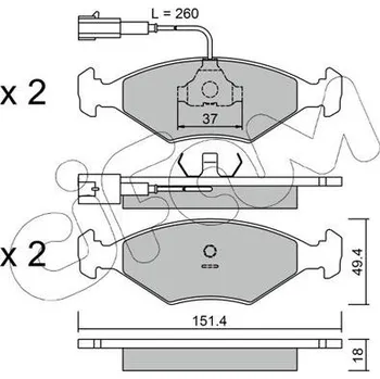 Auto-moto Sada brzdových destiček, kotoučová brzda CIFAM 822-057-1