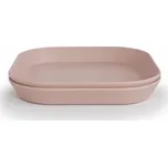 Mushie hranatý talíř 2 ks - Blush