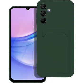 Pouzdro na mobilní telefon Silicone CARD case pouzdro, kryt s přihrádkou na karty pro Samsung Galaxy A15 4G/5G zelené