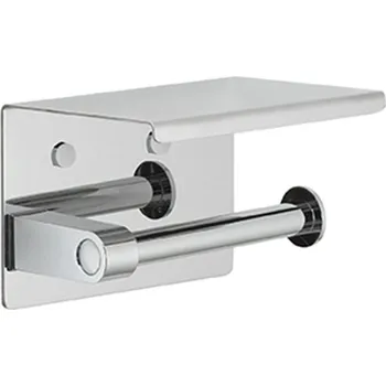 Držák toaletního papíru s poličkou, chrom