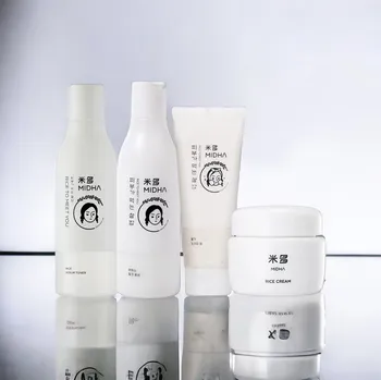 Pleťový krém Midha - Sada produktů s rýží pro mastnou, smíšenou a citlivou pleť - 4 ks