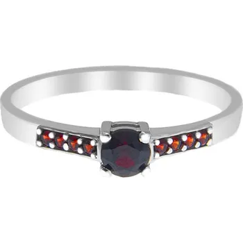 Prsten Český granát prsten stříbrný 121074 Velikost: 58