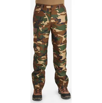 Ochranné vybavení na lov a střelbu SOLOGNAC Lovecké kalhoty hřejivé nepromokavé 100 maskovací 2XL ZELENÁ