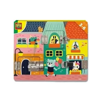 Dřevěná hračka Drewniana tablica zamków/zatrzasków