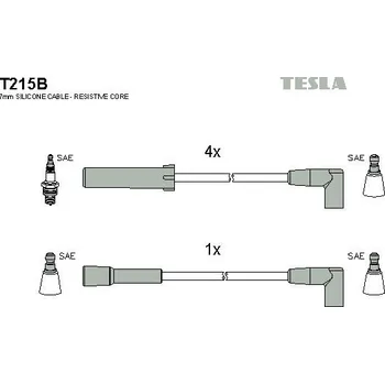 Zapalovací kabel Sada kabelů pro zapalování TESLA T215B
