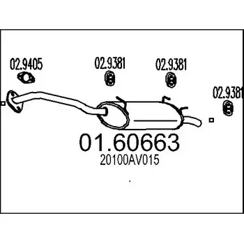 Tlumič výfuku MTS Zadní tlumič výfuku MTS 01.60663