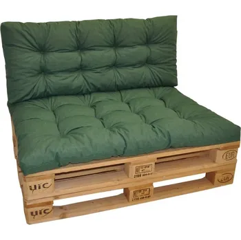 Podsedák Nábytek PEGAS Polstry na paletový nábytek s opěrkou - látka tmavě zelený melír