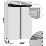 G.Gastro Nerezová lednice ECO - 1200L - s 2 nerezovými dveřmi - vnitřní strana dveří z plastu