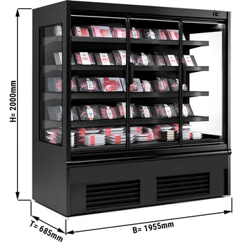 Vinotéka G.Gastro Přístěnný chladicí regál černý - 1,96 x 0,68 m - se 4 policemi