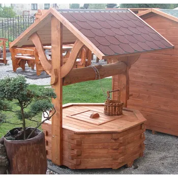 Zahradní dekorace Botodrew dřevěná zahradní dekorační studna 4 botodre pr.90