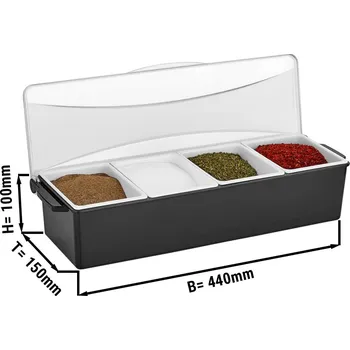 Vinotéka G.Gastro Organizér na přísady se 4 nádobami - vč. víka