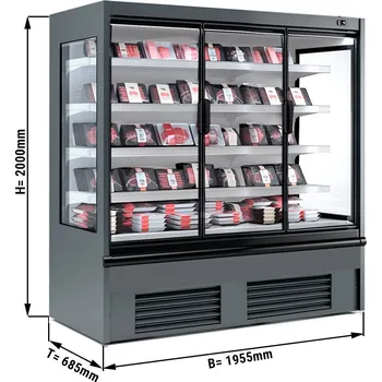 Vinotéka G.Gastro Přístěnný chladicí regál šedý - 1,96 x 0,68 m - se 4 policemi