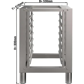 Pec na pizzu G.Gastro Commercial Combi Oven Stand for KDDV1011/KDDV624 PREMIUM – 7x GN 1/1 tray rails, stainless steel, 530×610×800 mm