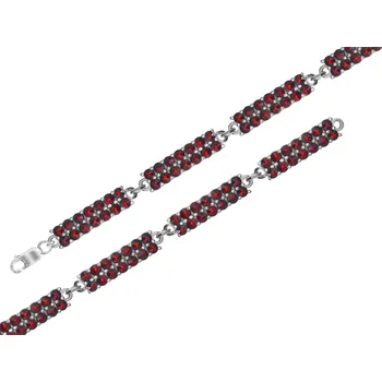 Náramek Český granát náramek stříbrný 160041