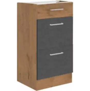 Kuchyňská linka Spodní skříňka VEGA 40 D 3S BB - šedá matná / dub lancelot - SLEVA 3% s kodem radost25