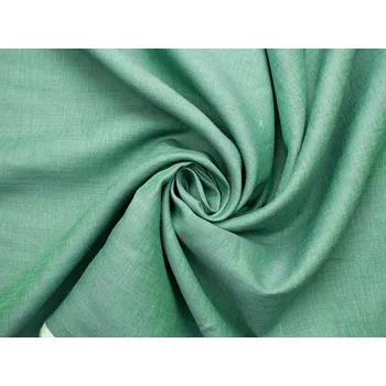 Snový svět Lněná látka zeleno-fialový melír 125 g/m2