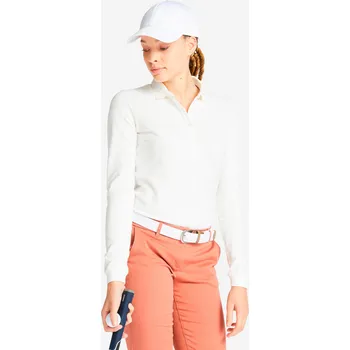 Dámské tričko INESIS Dámské golfové polo s dlouhým rukávem MW500 L BÍLÁ