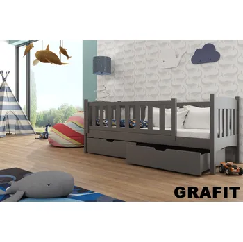 Dětská postel Postel GUCIO 90x190 cm s úložným prostorem masiv GRAFIT